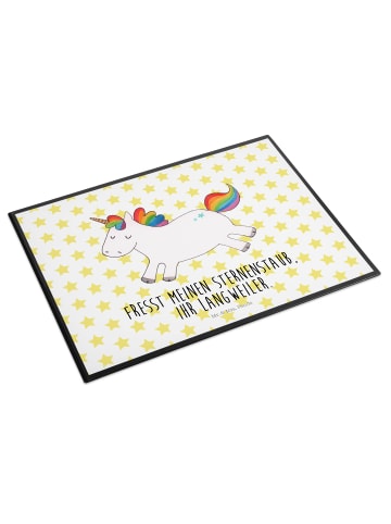 Mr. & Mrs. Panda Schreibunterlage Einhorn Happy mit Spruch in Weiß
