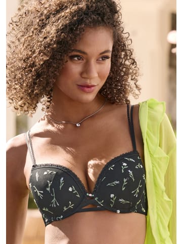 Vivance Push-up-BH in schwarz-geblümt