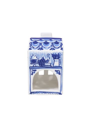 Blond Amsterdam Teelichthalter Häuschen in Blau - 14,5cm
