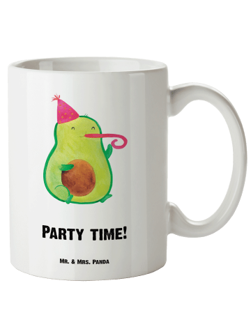 Becher Avocado Party Zeit mit Spruch in Weiß