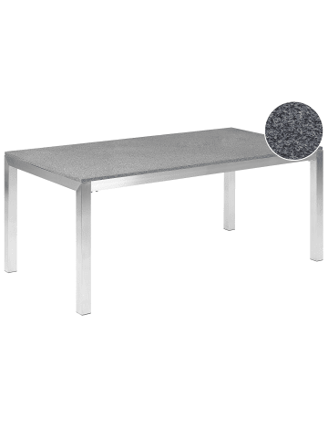 Beliani Esstisch GROSSETO in Grau/Silber - (W) 90 x (H) 76 x (L) 180 cm