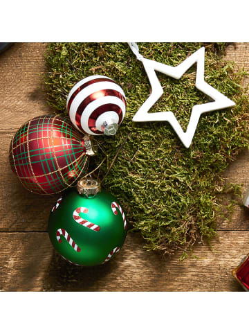 Butlers Weihnachtskugel HANG ON Karo in Rot