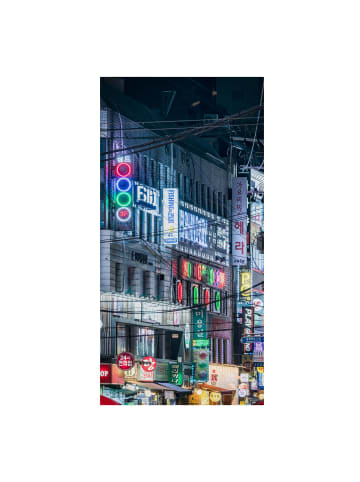 WALLART Leinwandbild - Nachtleben von Seoul in Bunt