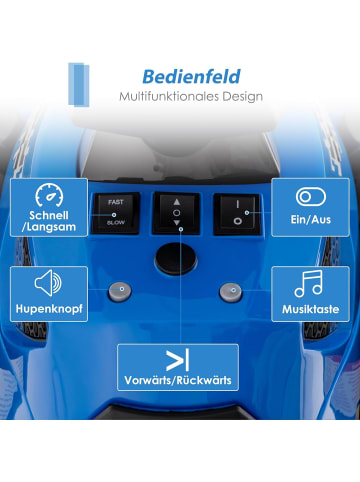COSTWAY 12V Elektro Mini Quad mit Musik in Blau