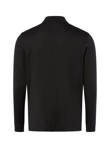 Ragman Langarm-Poloshirt - bügelleicht in schwarz