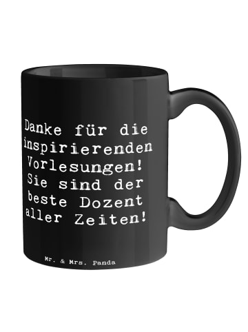 Mr. & Mrs. Panda Becher Spruch Bester Dozent mit Spruch in Schwarz