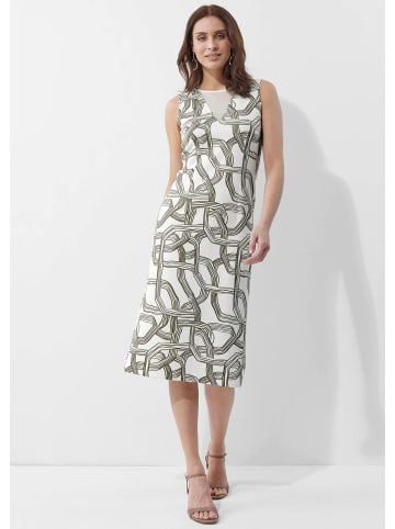 Alba Moda Etuikleid mit Mesheinsatz in ecru / oliv
