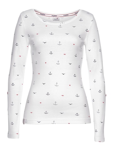 Kangaroos Langarmshirt in weiß-gemustert