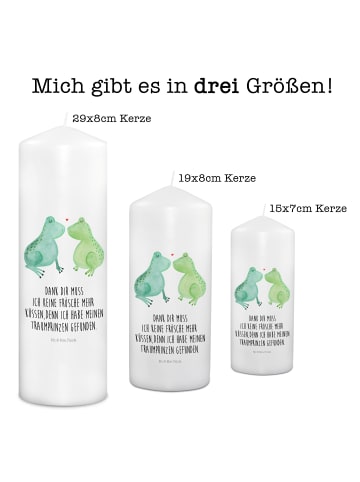 Mr. & Mrs. Panda Wachskerze Frosch Liebe mit Spruch in Weiß