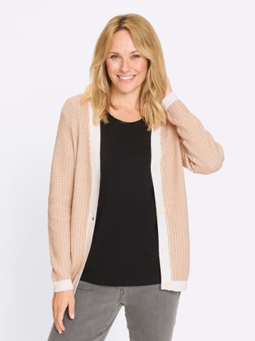 Sieh an! Strickjacke in beige-ecru-gemustert