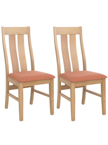 MCW 2er-Set Esszimmerstuhl M58, Helles Gestell, terrakotta