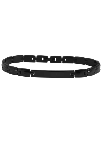 Adeliás Herren Armband aus Edelstahl 20 cm in schwarz