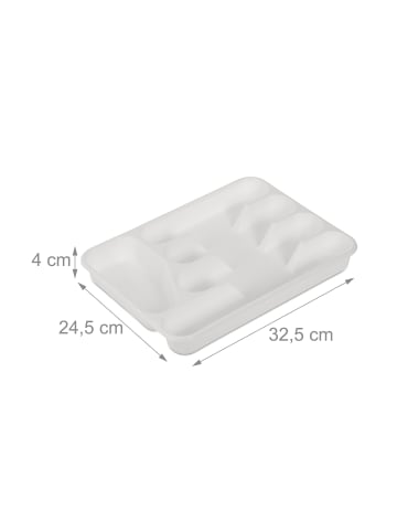relaxdays 2 x Besteckkasten in Weiß - (B)24,5 x (H)4 x (T)32,5 cm