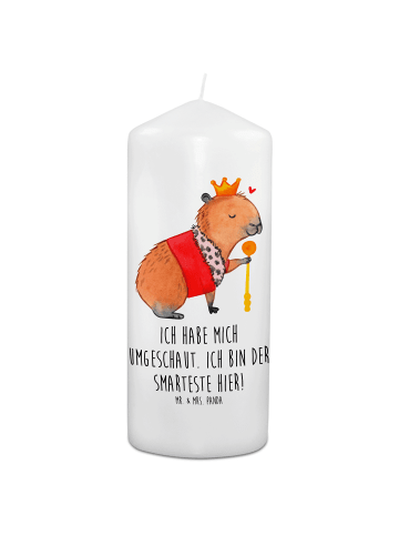 Mr. & Mrs. Panda Kerze Mit Spruch Capybara König mit Spruch in Weiß