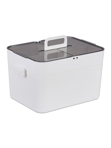 relaxdays Hausapotheke in Weiß/Grau