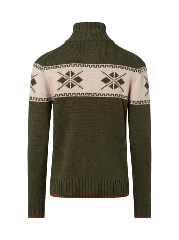 Nils Sundström Pullover in oliv ecru - 0001