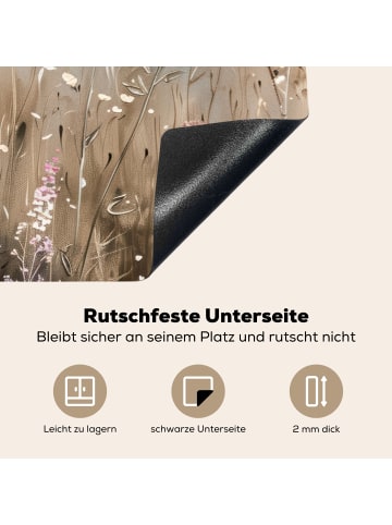KitchenYeah Herdabdeckplatte Blumenfeld Induktionskochfeldschutz, Kochfeldschutzmatte