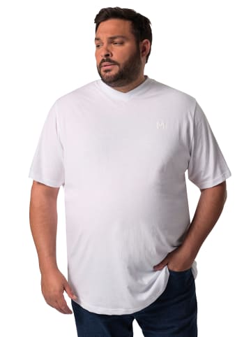 Men Plus Kurzarm T-Shirt in schneeweiß