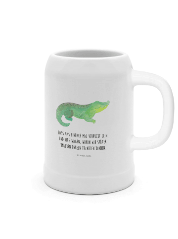 Mr. & Mrs. Panda Krug Krokodil mit Spruch in Weiß