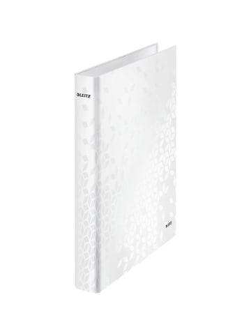 Leitz Ringbuch Wow A4 Pappe laminiert 2 Ringe 25mm perlweiß