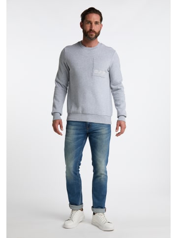 DreiMaster Maritim Sweatshirt Mit Rundhals in Hellgrau Melange