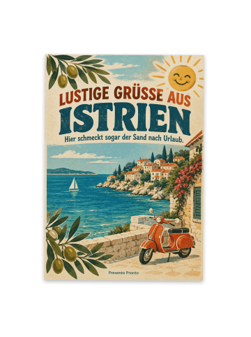 Postkarte Küste nostalgisch Design mit Spruch in Weiß