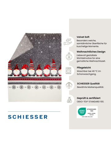 Schiesser Velvet Soft-Wohndecke Wichtel in Grau
