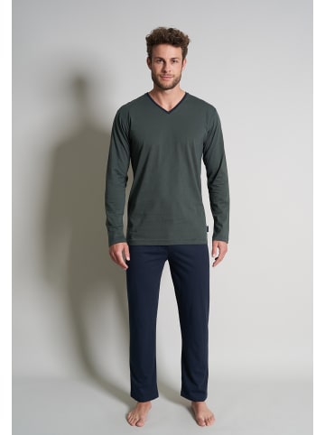 Tom Tailor Pyjama Nevada in grün-dunkel-Ringel