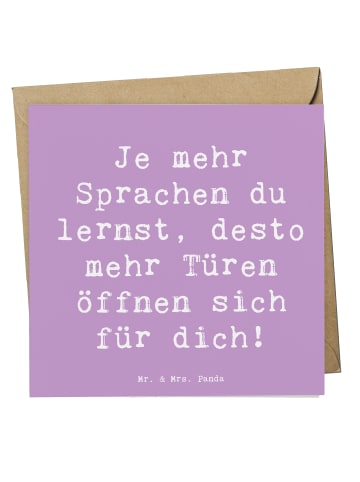 Mr. & Mrs. Panda Grußkarte Spruch Sprachen lernen und anwenden m... in Lavendeltraum