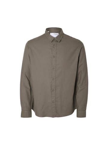 Selected Langarmhemd in Morel