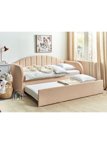 Beliani Tagesbett EYBURIE in Rosa - (W) 99 x (H) 102 x (L) 217 cm