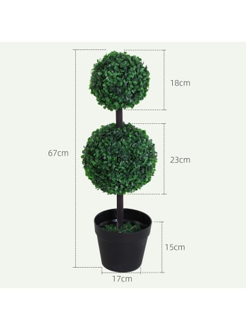 Outsunny Künstliche Pflanzen-23L x 23B x 67H cm-Grün