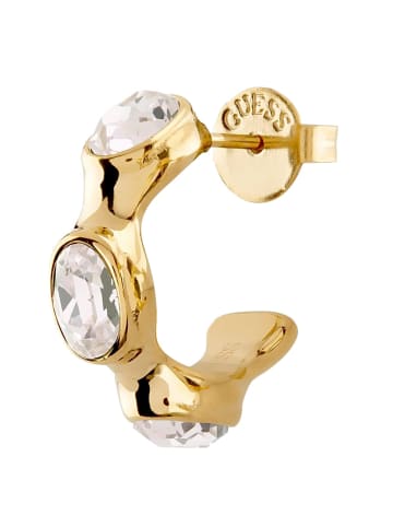Guess Damen-Ohrringe Creolen Multi Oval Crystals Goldfarben