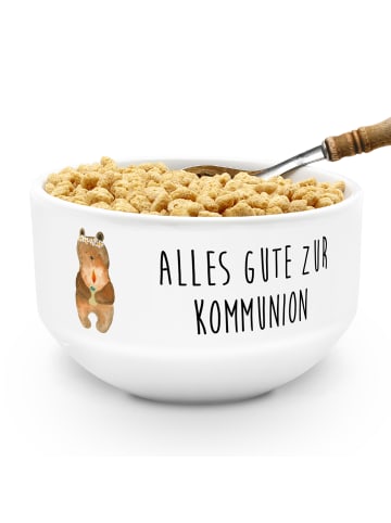 Mr. & Mrs. Panda Frühstücksschalen Bär Kommunion mit Spruch in Weiß
