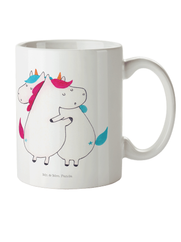 Mr. & Mrs. Panda Haferl Einhörner Umarmen ohne Spruch in Weiß