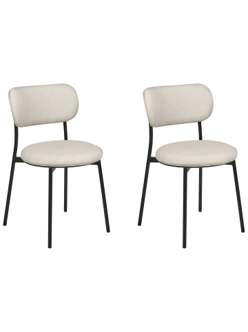 Beliani 2er-Set Esszimmerstuhl CASEY in Beige/Schwarz