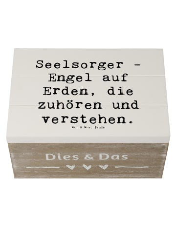 Mr. & Mrs. Panda Holzkiste Spruch Seelsorger Engel mit Spruch in Weiß