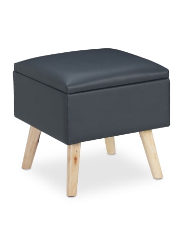 relaxdays Sitzhocker in Dunkelgrau - (B)40x (H)40 x (T)40 cm