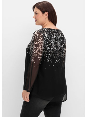 sheego Tunika in schwarz-weiß gemustert