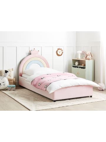 Beliani Einzelbett GRISETOT in Rosa/Schwarz - (W) 96 x (H) 106 x (L) 210 cm