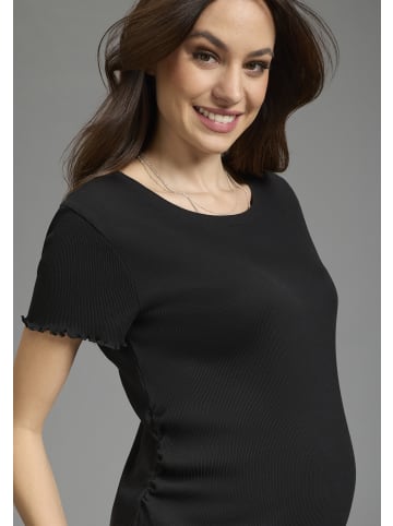 neun 9 monate Umstandsshirt in rosa+schwarz