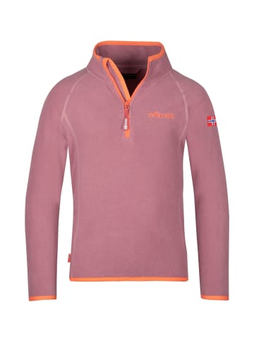 Trollkids Fleece-Pullover "Nordland" in Orchidee/Pfirsich