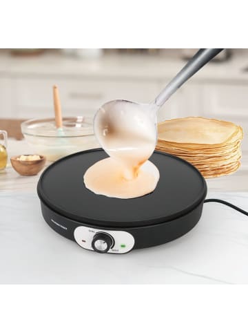 Gourmet Maxx Crepe Maker 1200W schwarz inkl. Teig-Verteiler & Crêpe-Wender Schwarz