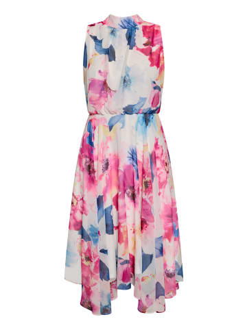 Vera Mont Chiffonkleid ohne Arm in Cream/Pink