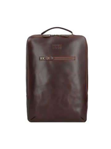 Buckle & Seam Leon Rucksack Leder 41 cm Laptopfach in brown-blu