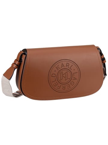 Karl Lagerfeld Handtasche K/Circle Saddle CB Perforated in Dark Tan