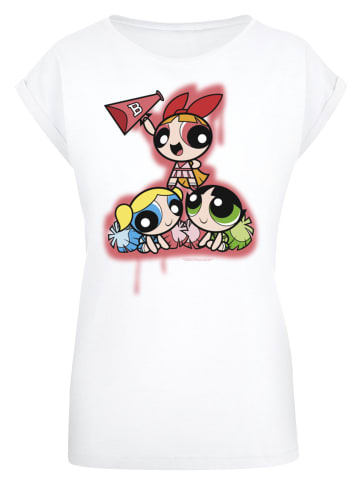 F4NT4STIC Extended Shoulder T-Shirt Powerpuff Girls Cheerleaders in weiß