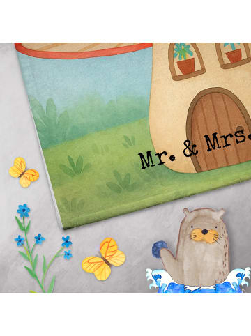 Mr. & Mrs. Panda Handtuch Marienkäfer Fliegenpilz Design mit Spruch in Weiß