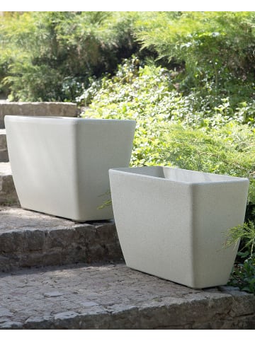 Beliani Outdoor Blumentopf BARIS in Beige - (W) 74 x (H) 45 x (L) 32 cm