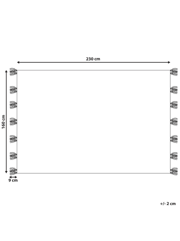 Beliani Kelim KAGHTSRASHEN in Bunt/Beige/Grau - (W) 160 x (L) 230 cm